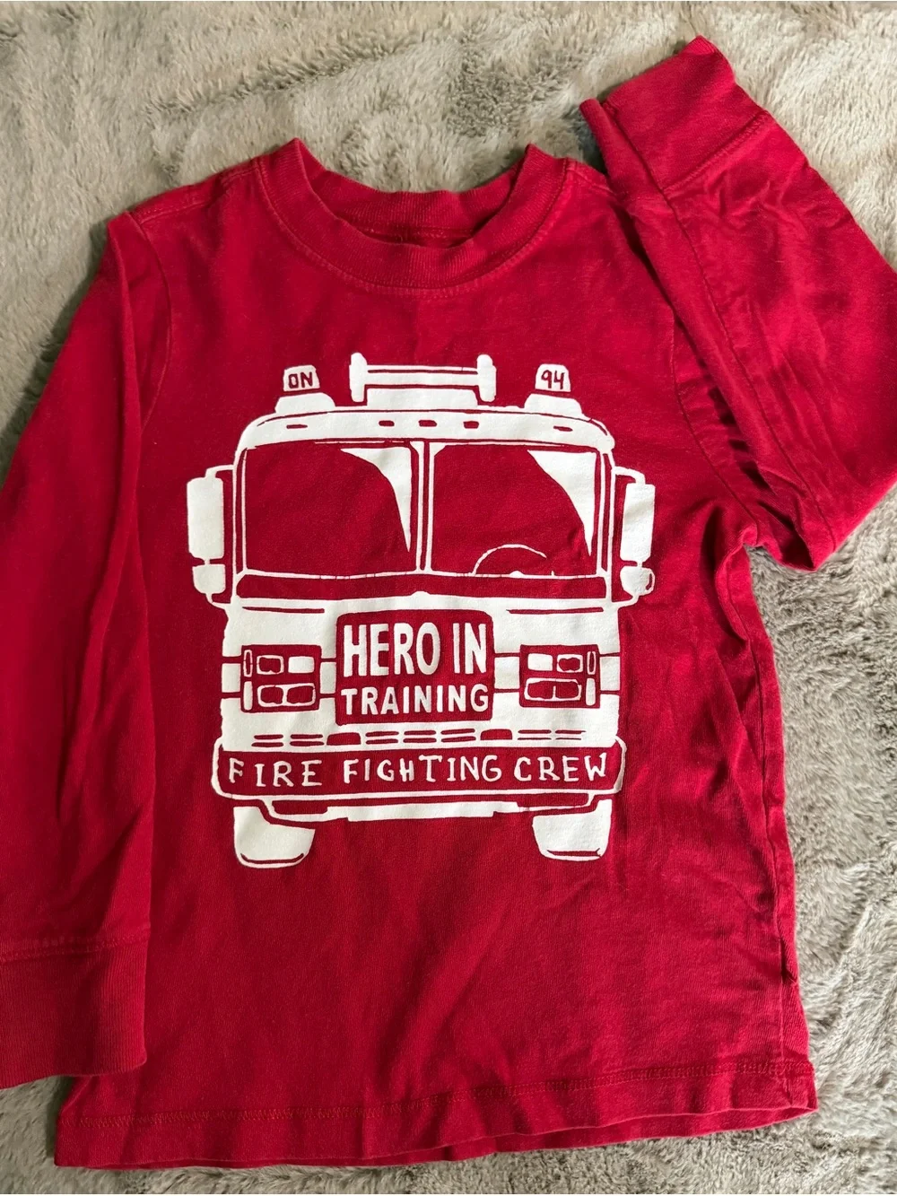 Kids Lot: Red & Navy Casual Tops and Pants firefighter theme